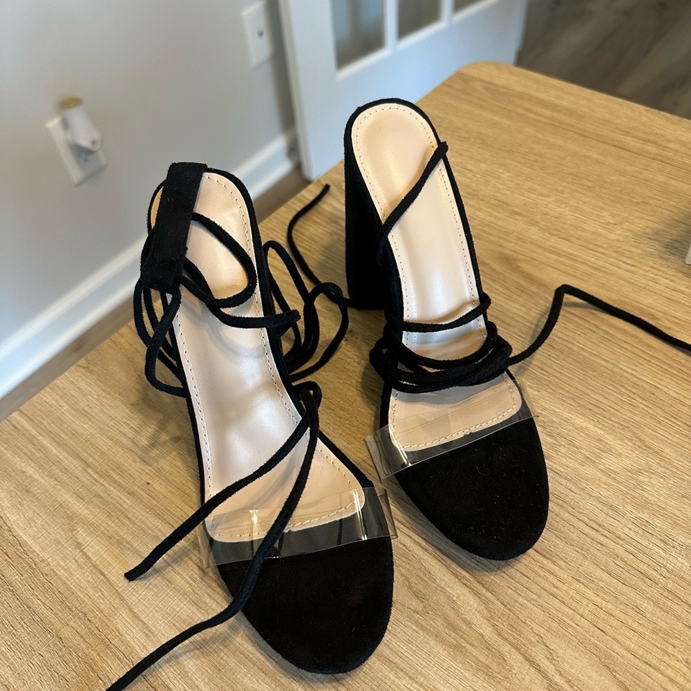 Black Lace Up Heels